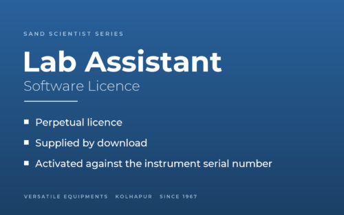Sand Scientist Lab Assistant software licence: perpetual, supplied by download, activated against the instrument serial number