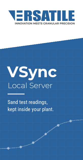 VSync Local Server by Versatile: sand test readings, kept inside your plant